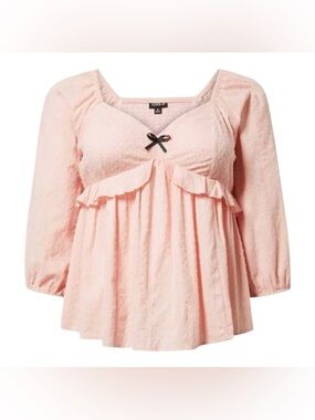 Torrid V-Neck Babydoll Top Women’s Plus Size 3X Cottagecore Coquette Romantic